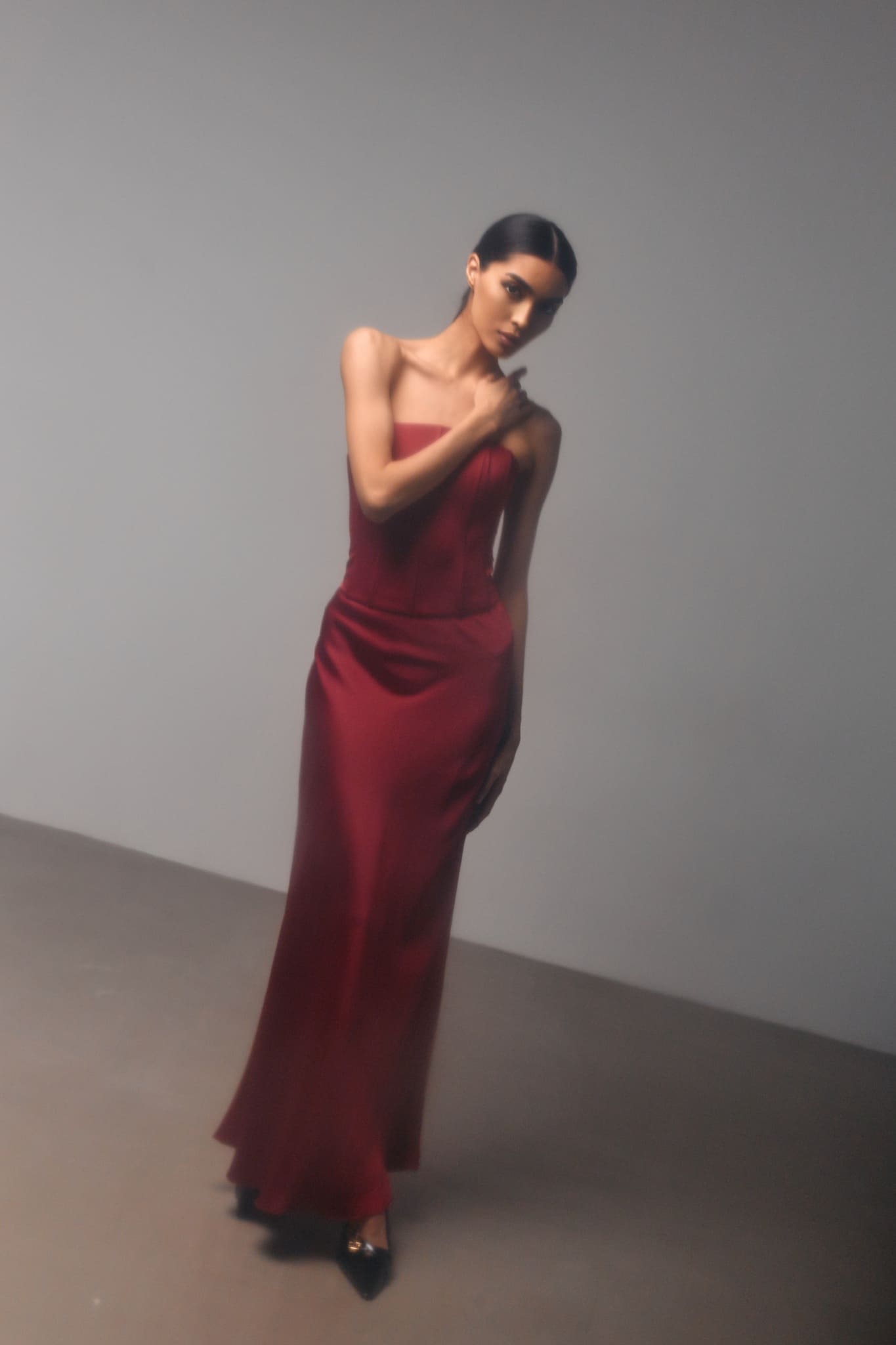 Regina Corset Set in Burgundy