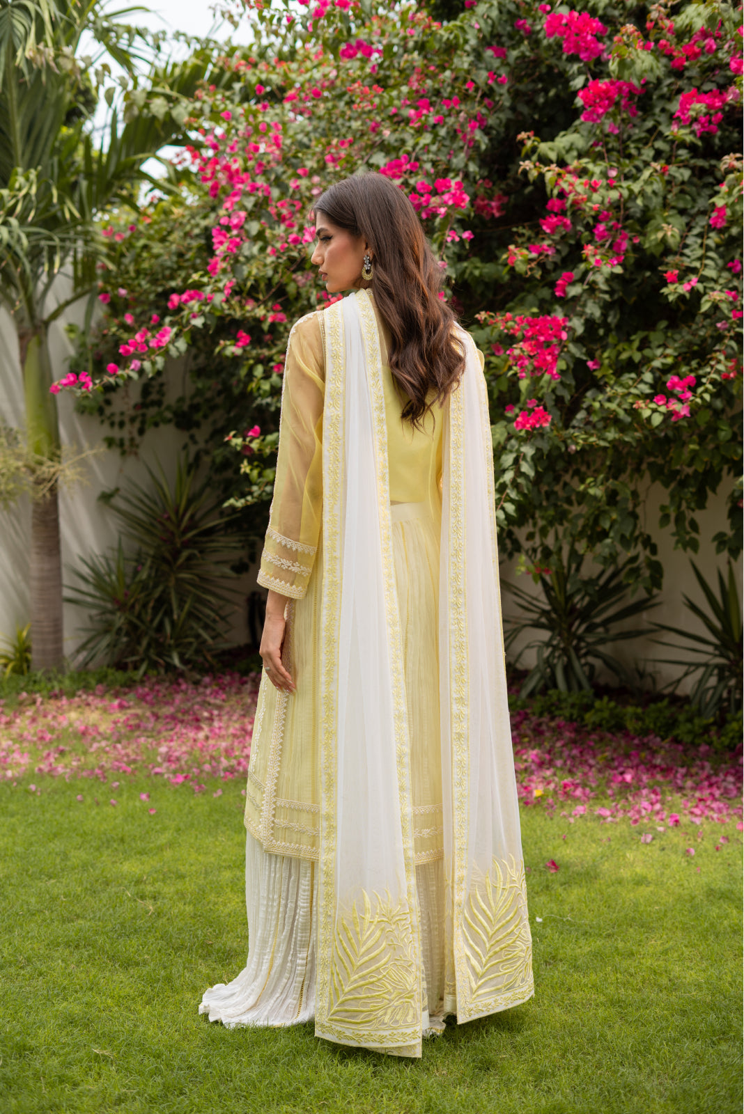 Misra Pastle organza jaune Angrakha et Azaar écrasé avec Dupatta